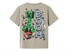 Beige t-shirt med minecraft motiv på ryggen fra Name It 13243275 peyote